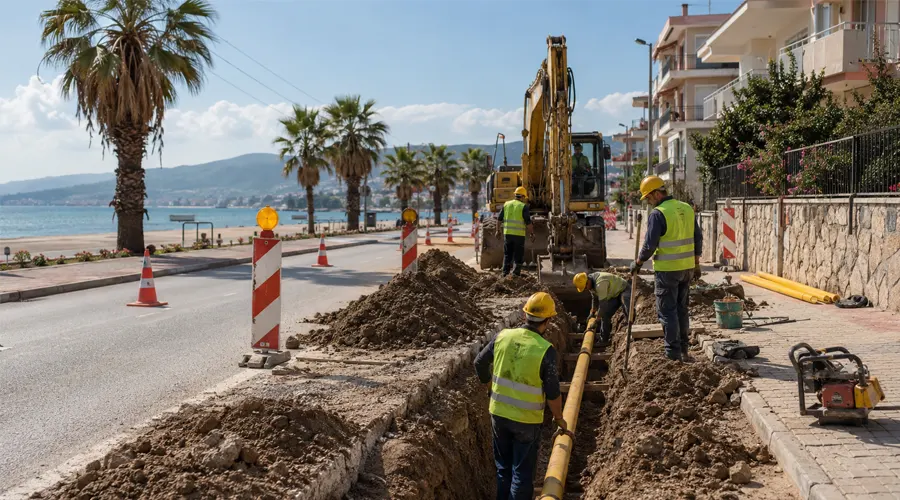 Hat döşeme çalışması